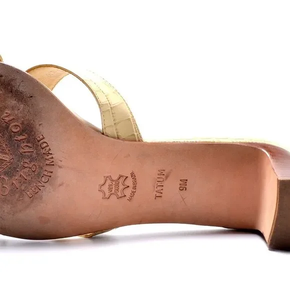 BRIGHTON Tatum Women 9M Leather Square Toe Slide Shoe Buckle Rhinestone Detail - Picture 10 of 11